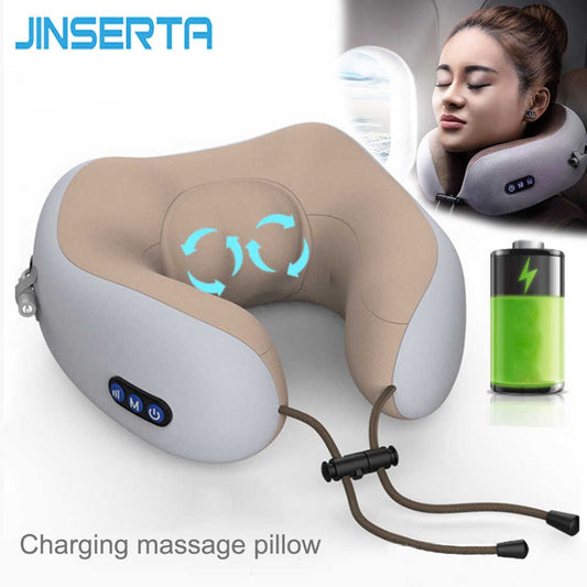 U Shaped Pillow Neck Massager USB Charging Portable Neck Shoulder Cervical Relaxing Massager Protector Outdoor Home Car