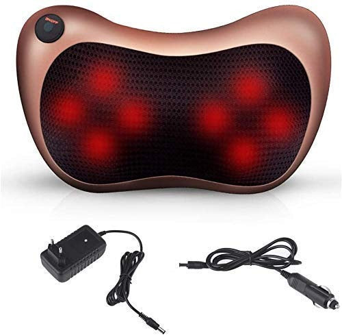 Car and Home Massage Pillow Electric Massager for Neck, Back, Shoulder, Waist, Muscle Pain Relief with Heat Function