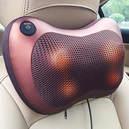 Car and Home Massage Pillow Electric Massager for Neck, Back, Shoulder, Waist, Muscle Pain Relief with Heat Function