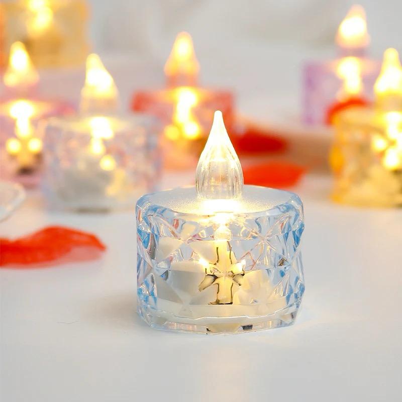 Pack of 12 Warm White Flameless Led Tealight Candle Decorative Battery Operated Tea Lights