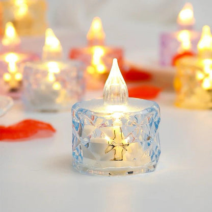 Pack of 12 Warm White Flameless Led Tealight Candle Decorative Battery Operated Tea Lights