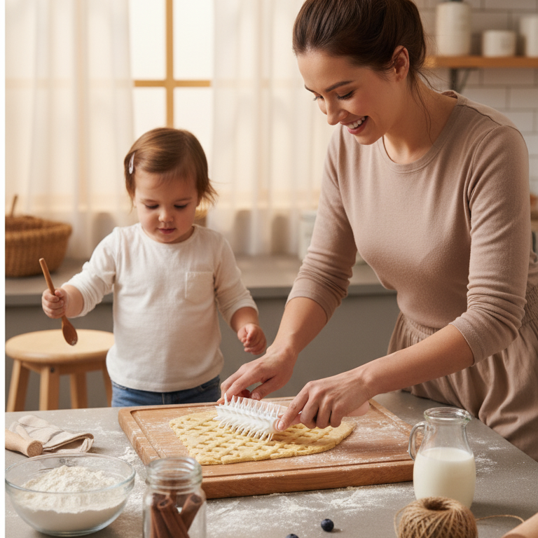 Pizza Dough Docker Roller – Premium Dough Hole Maker Tool for Pizza, Pastry, Cookies, Bread & Baking | Prevents Air Bubbles | 1pc Kitchen Essential