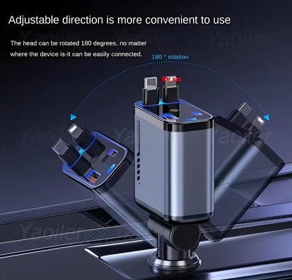 C6 4 In 1 Multi Functional Car Charger Fast Charging With Star Light Providing Durable Quality