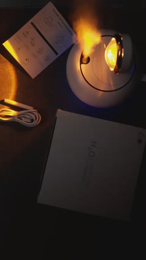 Sunset Night Light 2 In 1 Sunset Lamp And Air Humidifier Portable Color Changing Lamp For Bedroom Home Decor Relaxing Atmosphere (Random Color)