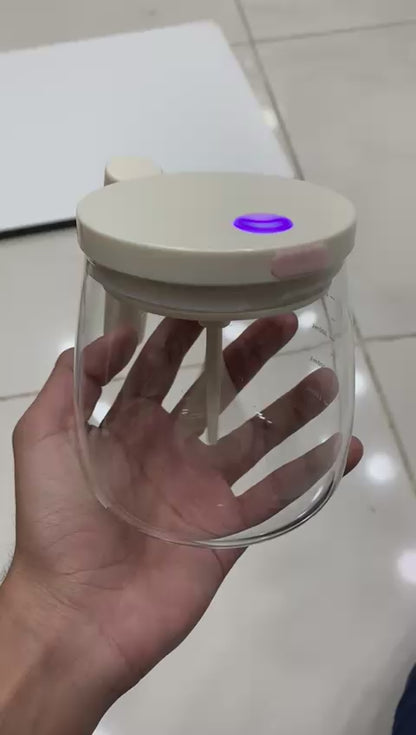 Self Stirring Coffee Mug – Electric Automatic Mixing Cup for Coffee, Milk, & Drinks | Rechargeable, Waterproof, Self Mixing Glass Mug for Home & Office