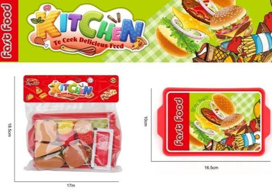 Burger Fast Food Play Food Toys For Kids Toddler Children Toy Kitchen Accessories Fun Pretend Play Set